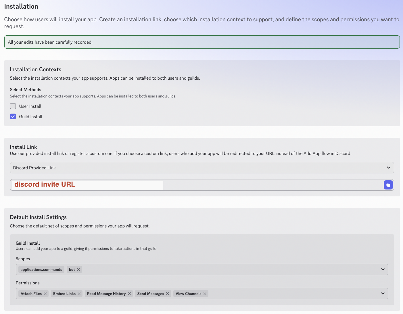 Discord installation page