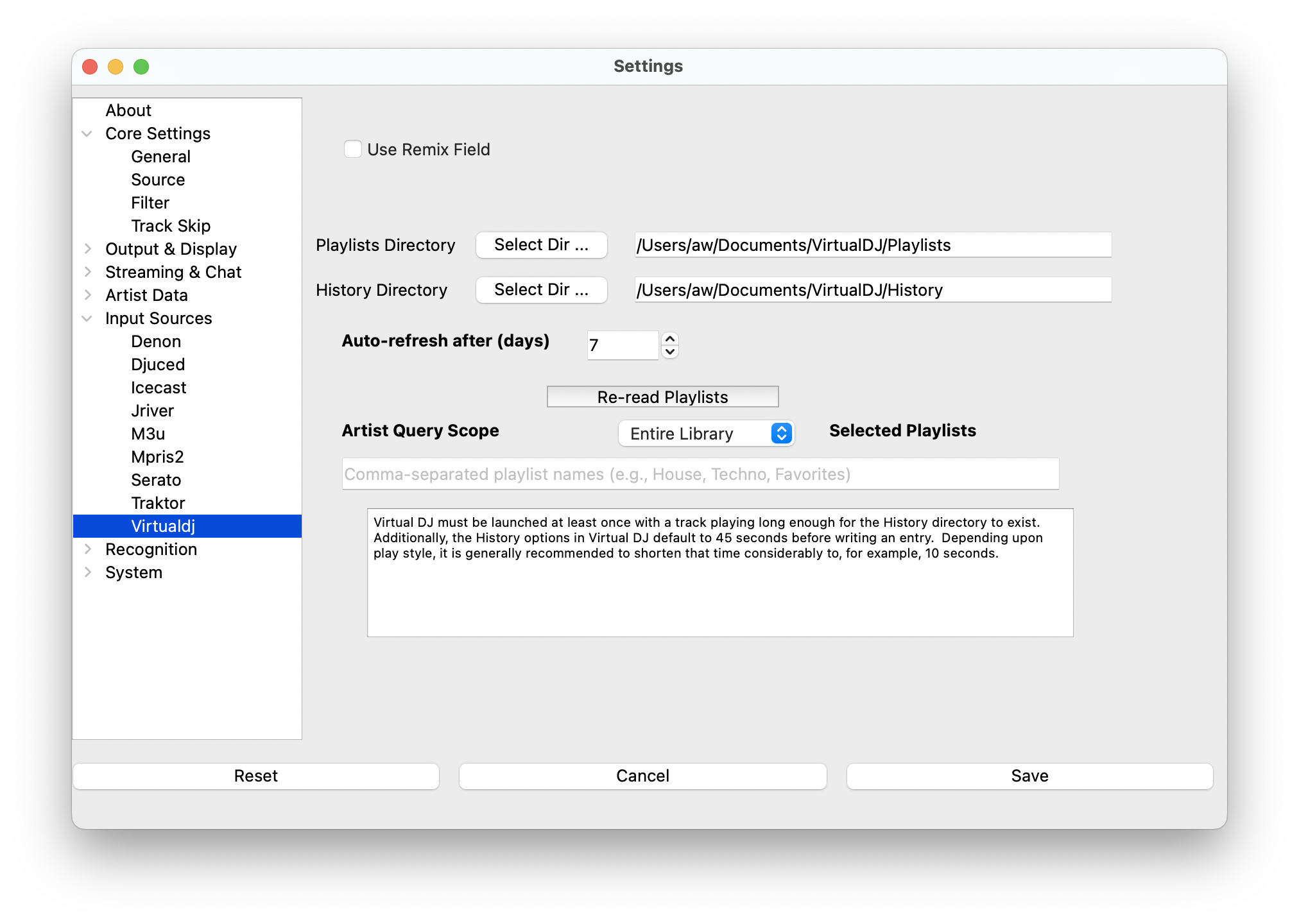 Virtual DJ Settings