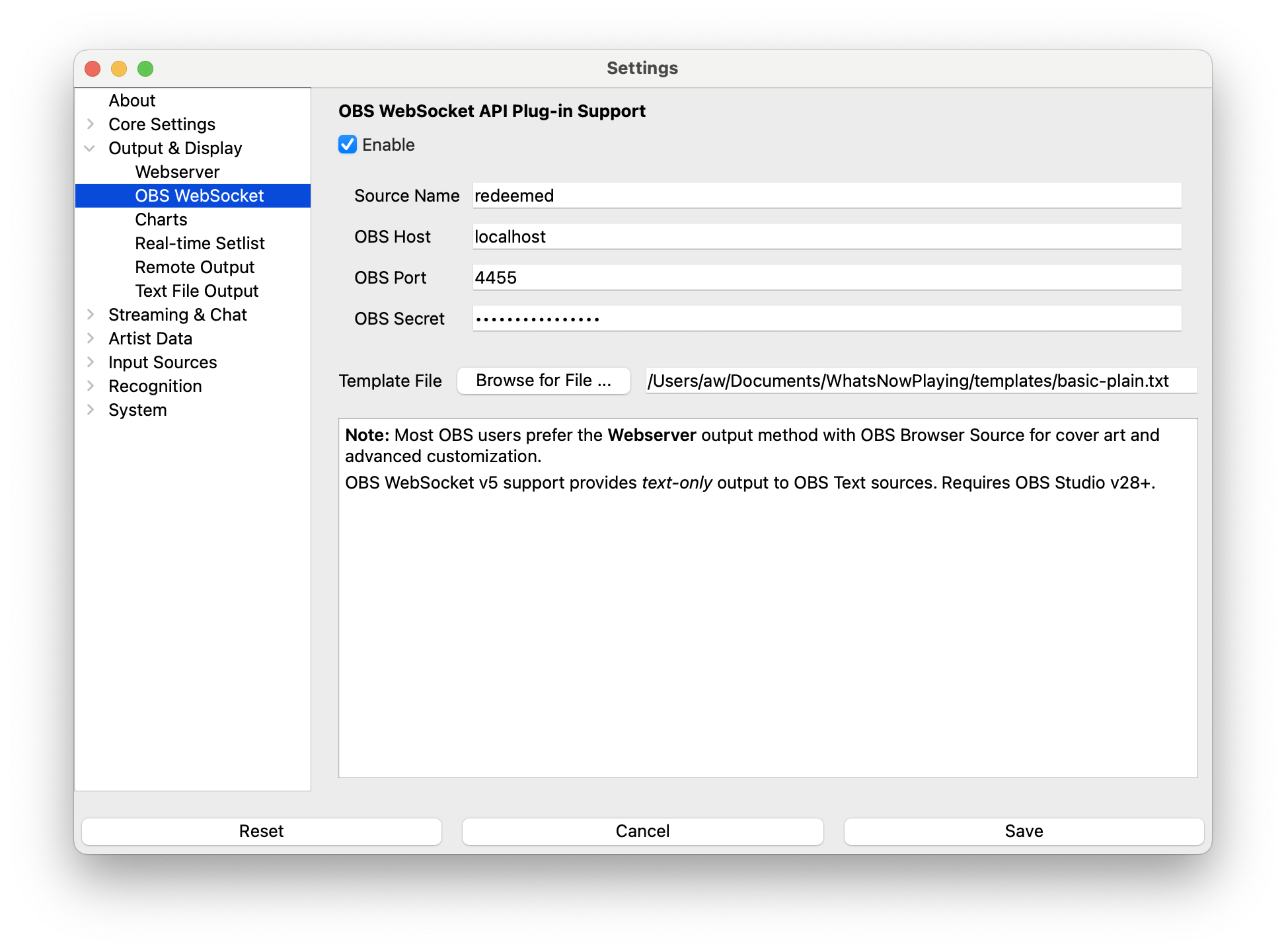 OBS WebSocket Plug-in