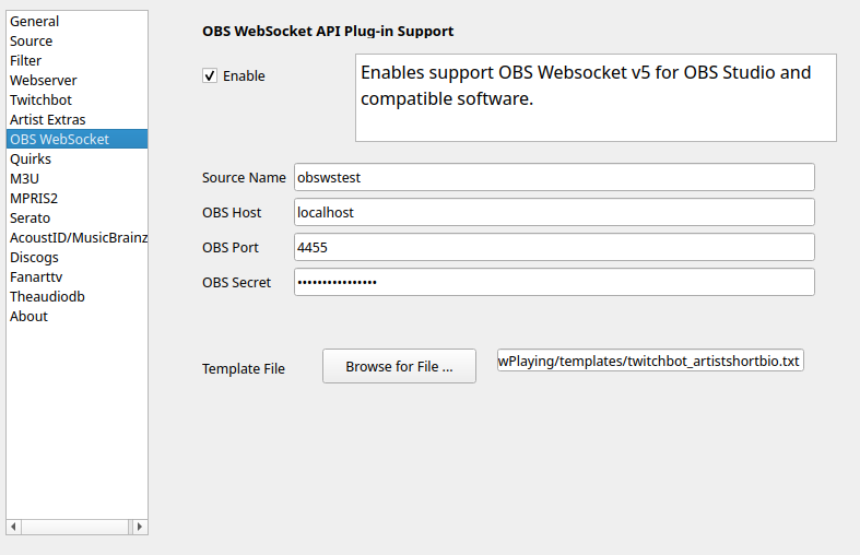 OBS WebSocket Plug-in