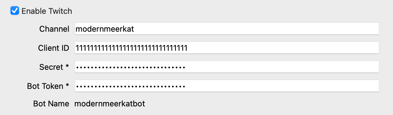 What's Now Playing's Twitch auth panel